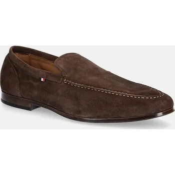 Dámská obuv Semišové mokasíny Tommy Hilfiger TH FLEXIBLE SUEDE LOAFER FM0FM05496 hnědá 88X, EUR 41