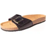 Dámské kožené pantofle jednoprackové černé 40