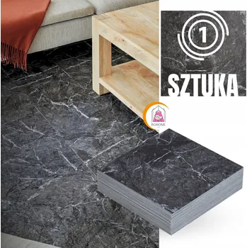 vinylová podlaha Samolepicí vinylová dlaždice 1 kus černý mramor voděodolná