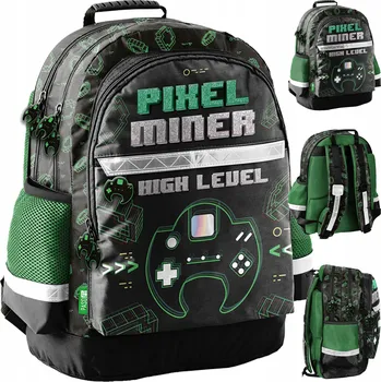 Školní batoh Školní batoh Paso vícekomorový velký 22 l černý zelený