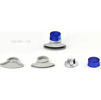 ostatní stavebnice Czech Auto Legends Maják Tesla AZD 500/501 - modrý s šedou zvukovou sirénou - stavebnice CAL 1:43 Maják Tesla AZD 500/501