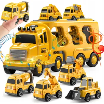 autíčko STAVEBNÍ NÁKLADNÍ AUTO HRAČKA PRO DĚTI 7V1 SADA BAGR BULDOZER