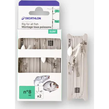 Rybářský háček CAPERLAN Návazec na sportovní rybolov 2 háčky č. 8