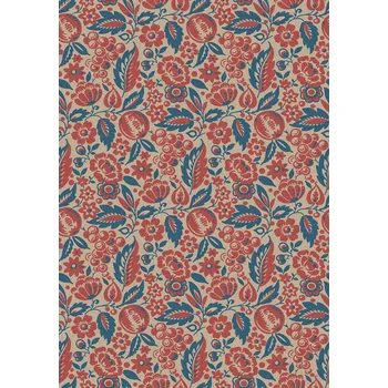 Tapeta Borastapeter Vliesová tapeta na zeď, modro-červená, květiny, 4816, New Heritage, Borastapeter, velikost 10,05 x 0,53 m