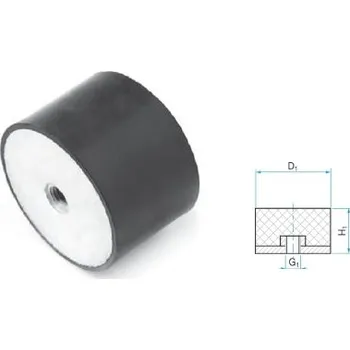 Silentblok 15/10 M4 TYP 5 RUBENA Silentblok standardní, šířka=15mm, výška=10mm, závit=M4