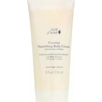 Tělový krém 100% Pure Výživný tělový krém Kokos 236 ml