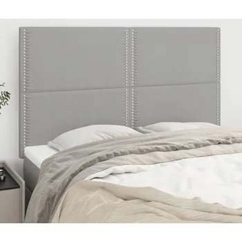 Postel Opěrky hlavy k posteli, 4 ks, světle šedá, 72x5x78/88 cm, látka