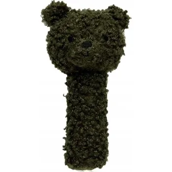Jollein chrastítko pro miminko, měkký medvídek TEDDY BEAR, Leaf Green (listově zelená)