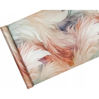 Tapeta Dekorativní tapeta BAREVNÁ PEŘÍ 3D SATÉN