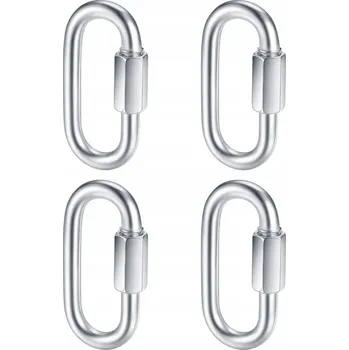 4 ks M8 robustní karabina s rychloupínacím řetězem z nerezové oceli