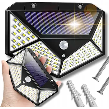 Venkovní osvětlení Solární lampa 100 LED s pohybovým a soumrakovým senzorem IP65 3 ks