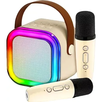 Karaoke Bluetooth karaoke sada s 2 mikrofony, SingSet White