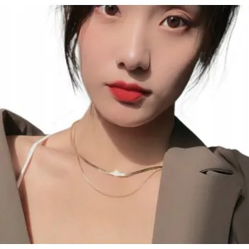 Náhrdelník Náhrdelník řetízek s destičkou, ocelový, dvojitý