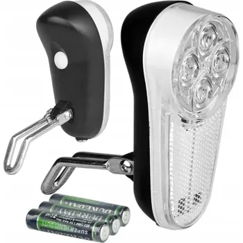 Cyklosvítilna Přední světlo na kolo JY371, 4 LED diody, odrazka, na baterie