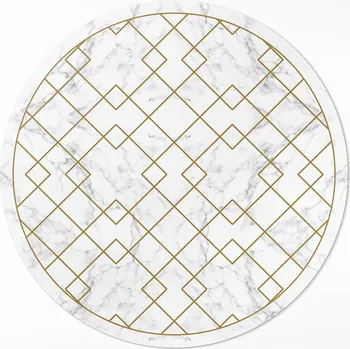Koberec Módní Kulatý vinylový Koberec do interiéru, průměr 50 cm, Elegantní perská symetrie