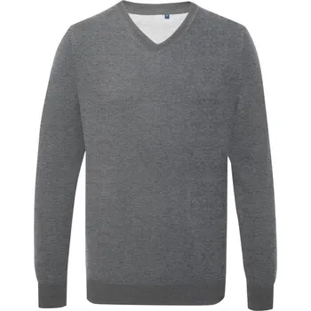 Pánský svetr Asquith & Fox Pánský svetr s výstřihem do V - Uhlová | 3XL