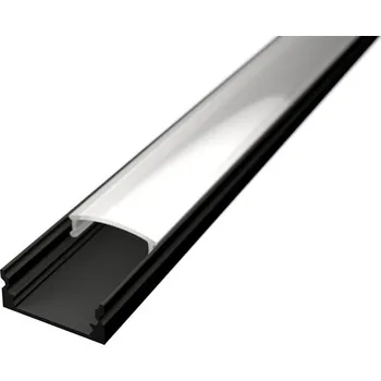 LED lišta Nástěnný profil lišta pro LED pásky N3 černý - profil lišta + Nacvakávací mléčný difuzor 1m - LED Solution - 191281_09102 - 191281_09102