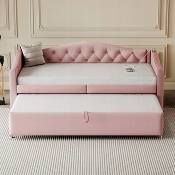 Postel Jednolůžková dřevěná postel Arhatreya 90x200 v odstínech růžové