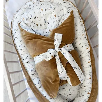 Hnízdečko pro miminko Harmonia Sada do postýlky pro miminko – hnízdečko a zavinovačka Mýval