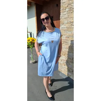 Dámské šaty Slabé máslové šaty LA VIE modré Velikost: UNI: S - XL