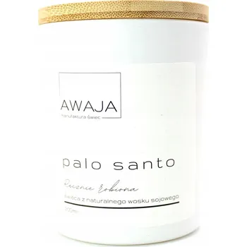 Svíčka Sójová svíčka palo santo – bílá, vonná, ručně dělaná, dárek