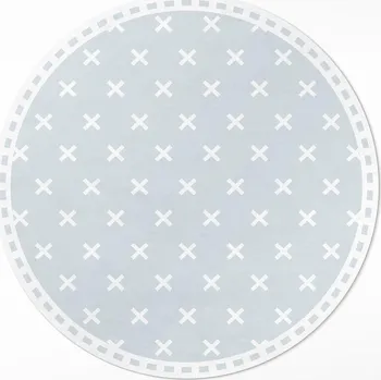 Koberec Kulatý Koberec Vinyl PVC průměr 50 cm Blade, akvarelové jemné květiny a listy