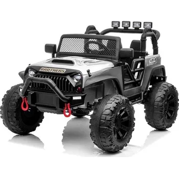 Dětské elektrovozidlo Mamido Elektrické autíčko Jeep Brothers 24V 2x200W lakované stříbrné