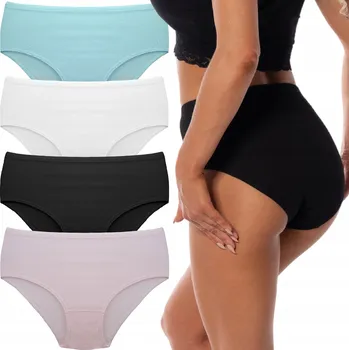 Dámské oblečení 5-BALENÍ KALHOTKY Dámské HLADKÉ kalhotky COTTON WORLD 3XL