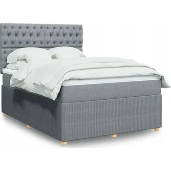 Postel Čalouněná dvoulůžková postel VidaXL 140x190 cm, odstíny šedé