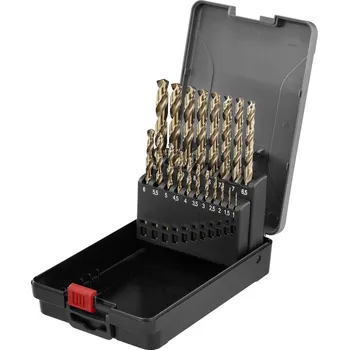 Příslušenství k nářadí TOOLCRAFT TO-9913155 HSSE-Co 5 sada spirálových vrtáku do kovu, 19dílná, DIN 338, válcová stopka, 1 sada