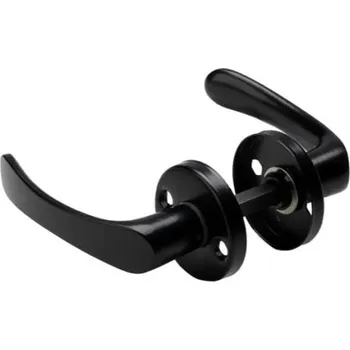 brána PSG 63.280 - klika s kulatou rozetou, pro křídlové branky a dveře, černá