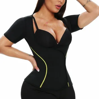 SLIMBODY Dámské tričko Slimming Fitness, neopren XL ČERNÁ|ŽLUTÁ
