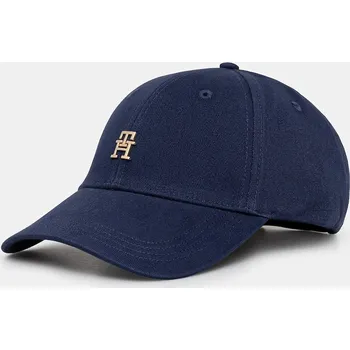 Čepice Bavlněná baseballová čepice Tommy Hilfiger tmavomodrá barva, s aplikací, AW0AW17631 59X, vel. ONE SIZE