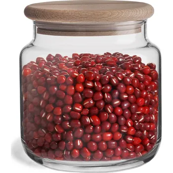 Dóza na potraviny Skleněná dóza s dřevěným víčkem 10 cm 630 ml Glasset Stor