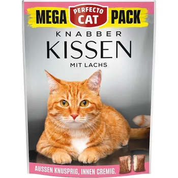 Pamlsek pro kočku Perfecto Cat polštářky s lososem 150g