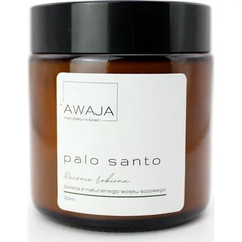 Svíčka Sójová svíčka palo santo – vonná, ručně vyráběná, 120 ml, dárek