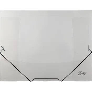 Karton P+P 3 klopé složky LINES A4 PP s gumičkou průhledné Barva: Čirá