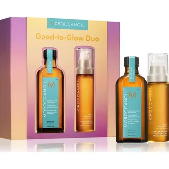 Kosmetická sada Moroccanoil Good-to-Glow Duo Moroccanoil Treatment vlasová kúra pro všechny typy vlasů 100 ml + Moroccanoil Body výživné olejové sérum na noc 50 ml kosmetická sada
