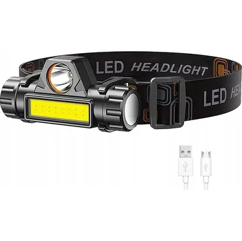 Čelovka ČELOVKA LED COB ČELOVÁ SVÍTILNA KABEL 2 REŽIMY