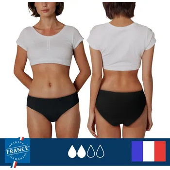 Kalhotky PLIM UNDERWEAR Menstruační kalhotky – Střední absorpce 34 ČERNÁ