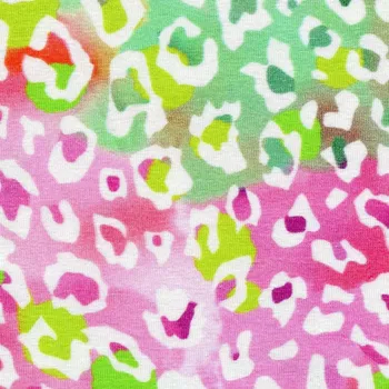 Moraviatex Jednolíc elastický bavlna/Elastan 6% DIGI tisk barevný Levhart