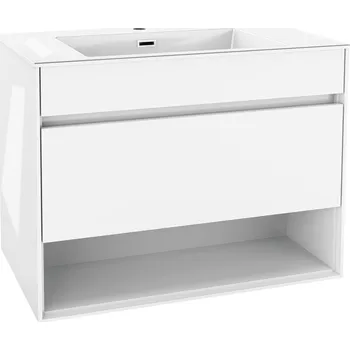 Koupelnový nábytek kielle Nefia - Skříňka s umyvadlem 80 cm, lesklá bílá