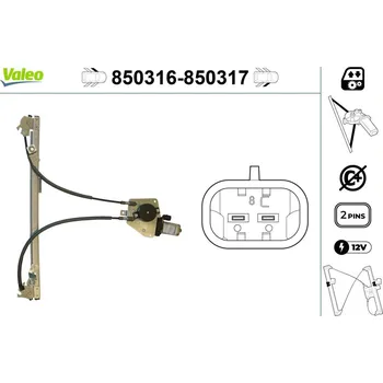 Stahovačka okna Zvedací zařízení oken VALEO 850316