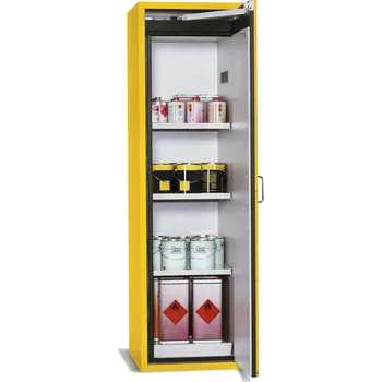 Protipožární skříň na nebezpečné látky asecos Edition G-601, 3 police, pravé dveře, žlutá