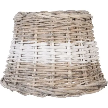 Stínidlo Clayre & Eef Ratanové stínidlo na lampu BROWN WHITE 6RO0063BW béžová