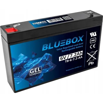 Záložní baterie Gelový akumulátor BLUEBOX (kapacita 7&nbsp;Ah) záložní zdroj pro hračky 6V 7,2Ah