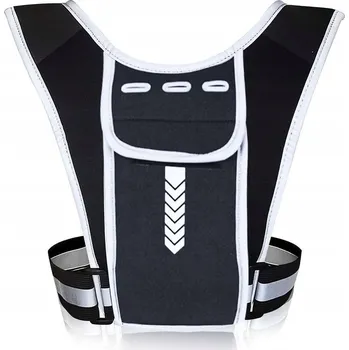 Běžecká vesta s reflexními prvky a kapsami, nastavitelný pas