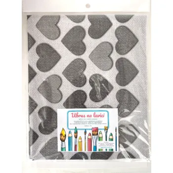 ubrus Ubrus na lavici, šedé SRDCE, 50x70 cm