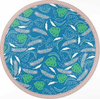 Koberec Kulatý Koberec Vinylový PVC průměr 50 cm Tmavý popraskaný mramor glamour kontrast