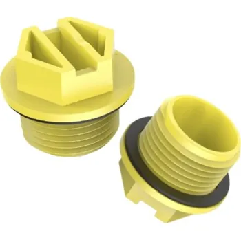 Zátka se závitem a těsněním, ORFS-UNF závit 1 7/16"x12, PA6, žlutá